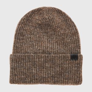 Men's beanie in melange knit