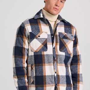Relaxed fit overshirt plaid jacket