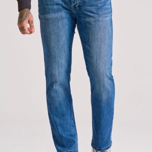 Straight fit jeans with washed effects