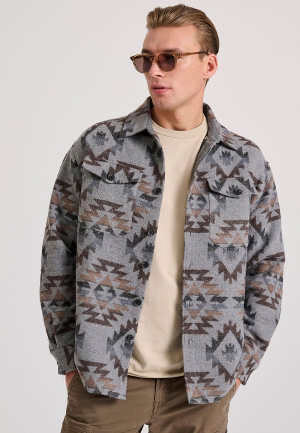 Overshirt flannel shirt with pattern
