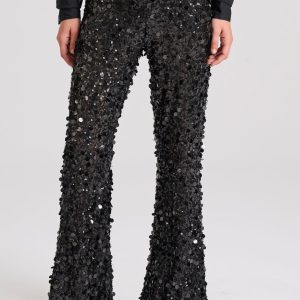 Wide leg pants with sequins