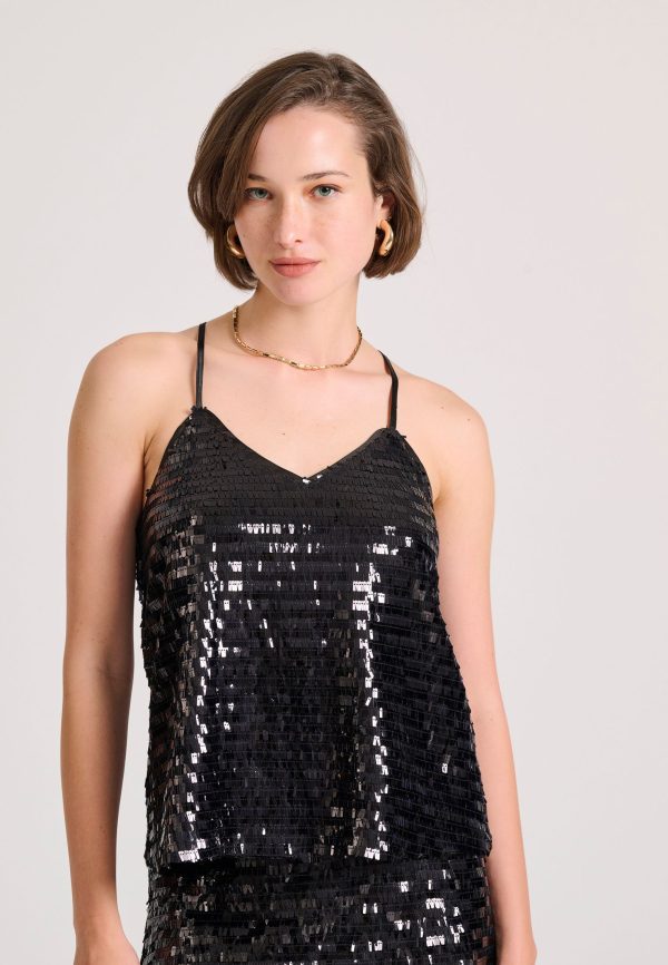 Sequin sleeveless top
