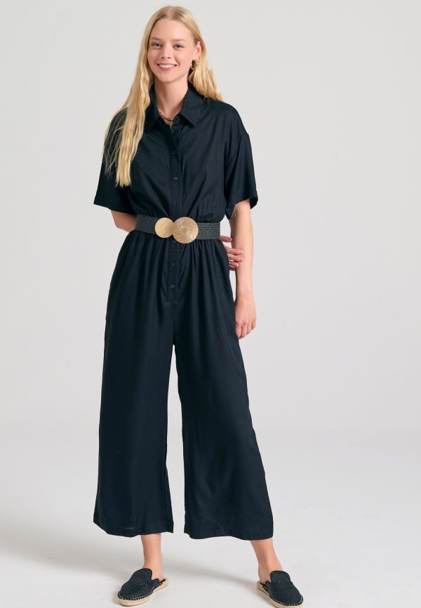 Loose fit jumpsuit with tie knot - Image 3