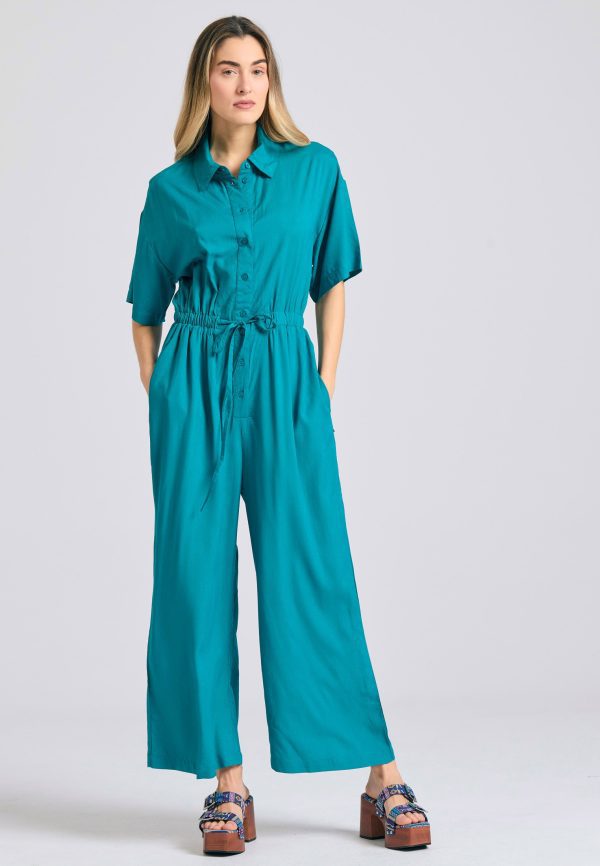 Loose fit jumpsuit with tie knot - Image 2