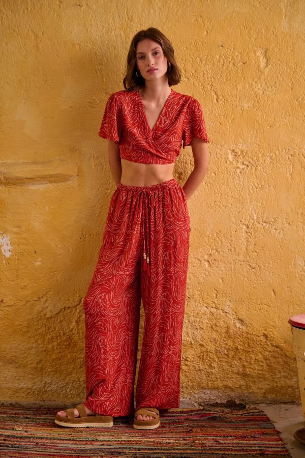 Loose fit all over printed pants in boho look