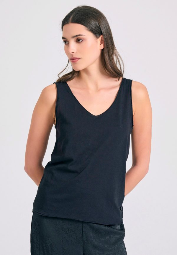 Women's tank top with raw cuts hem - Image 5