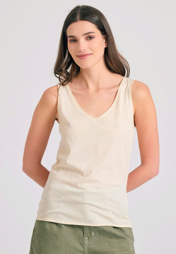 Women's tank top with raw cuts hem - Image 2