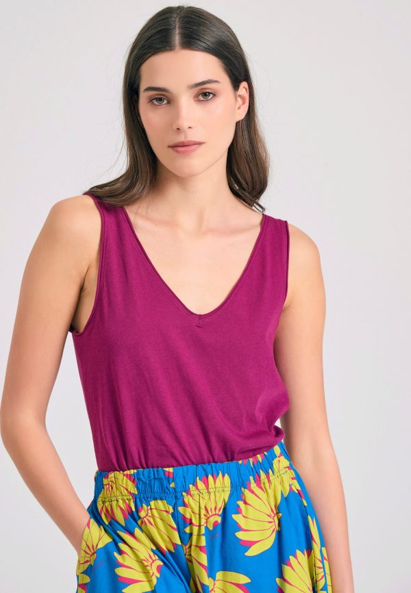 Women's tank top with raw cuts hem - Image 4