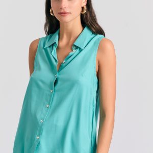 Women's sleeveless viscose shirt - The essentials