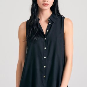 Women's sleeveless viscose shirt - The essentials