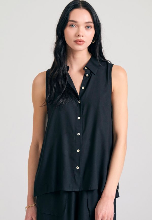 Women's sleeveless viscose shirt - The essentials