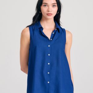 Women's sleeveless viscose shirt - The essentials