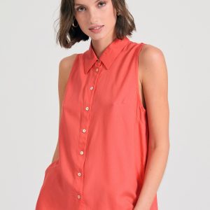 Women's sleeveless viscose shirt - The essentials