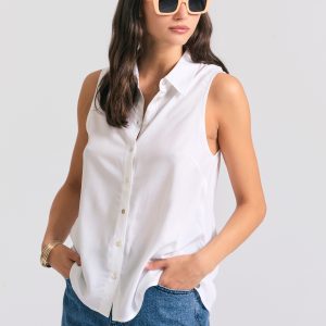 Women's sleeveless viscose shirt - The essentials
