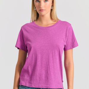 Crew neck women's plain t-shirt - The essentials