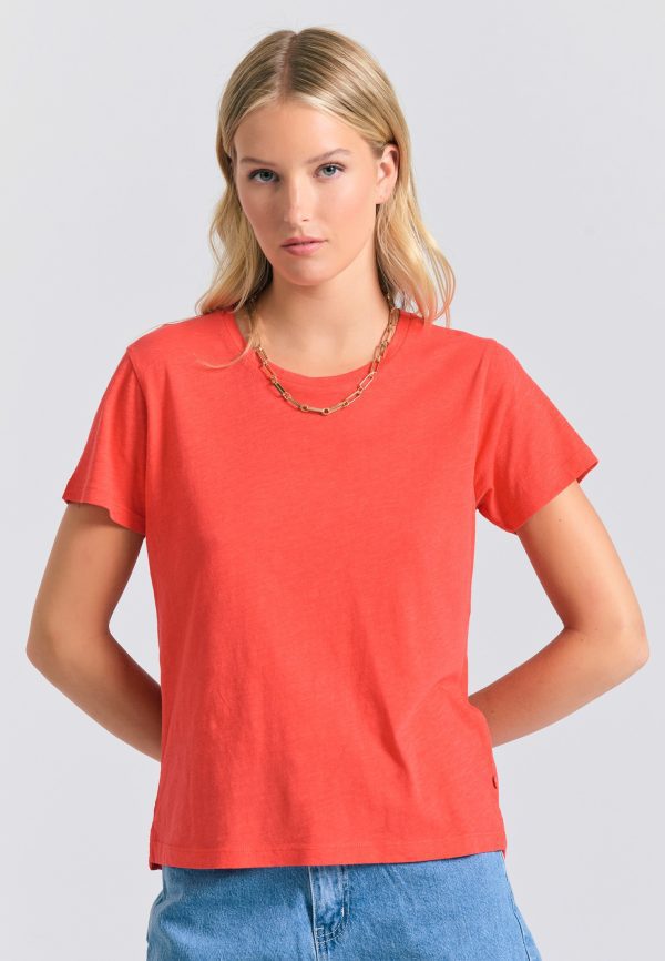 Crew neck women's plain t-shirt - The essentials
