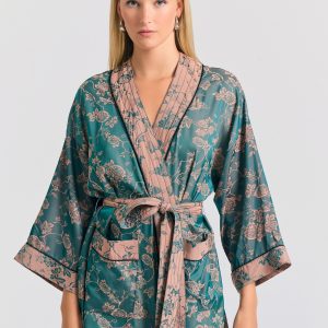 Women's loose fit short all over printed kimono