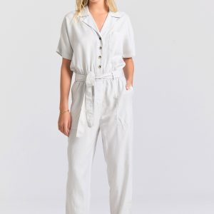 Lyocell jumpsuit with belt