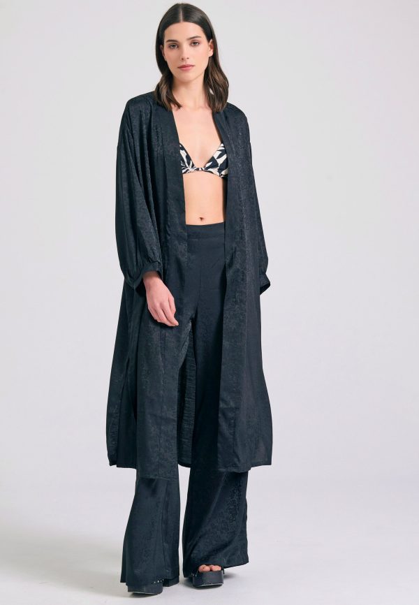 Women's oversized kimono in jacquard weave