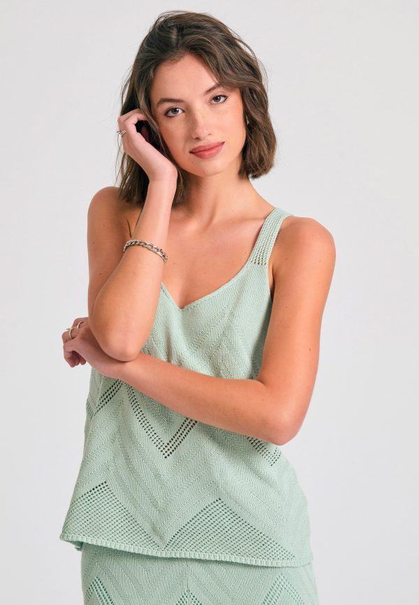 Women's knitted sleeveless blouse in jacquard weave - Image 2