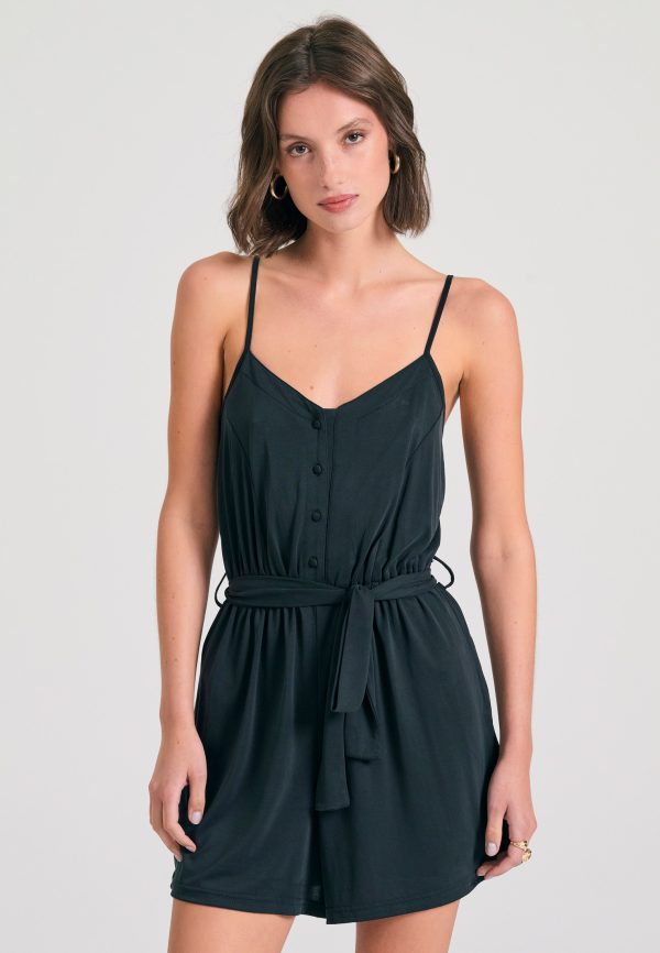 Modal jumpsuit shorts with belt - Image 2