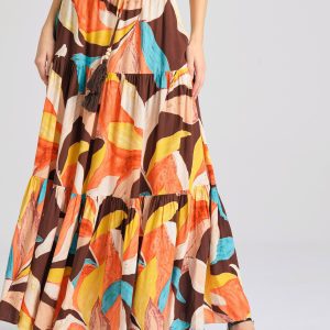 Relaxed fit all over printed maxi skirt in ethnic look