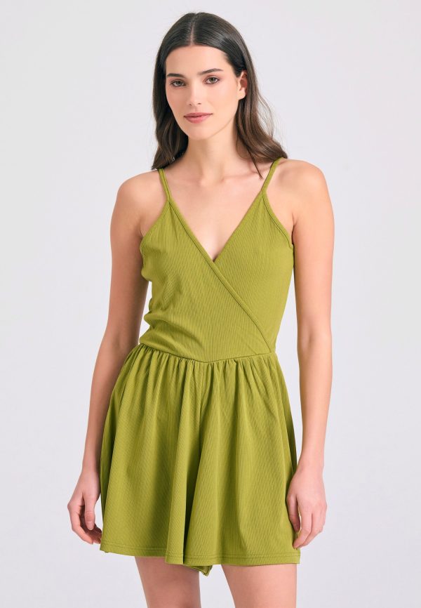 Wrap jumpsuit shorts in rib weave - Image 2