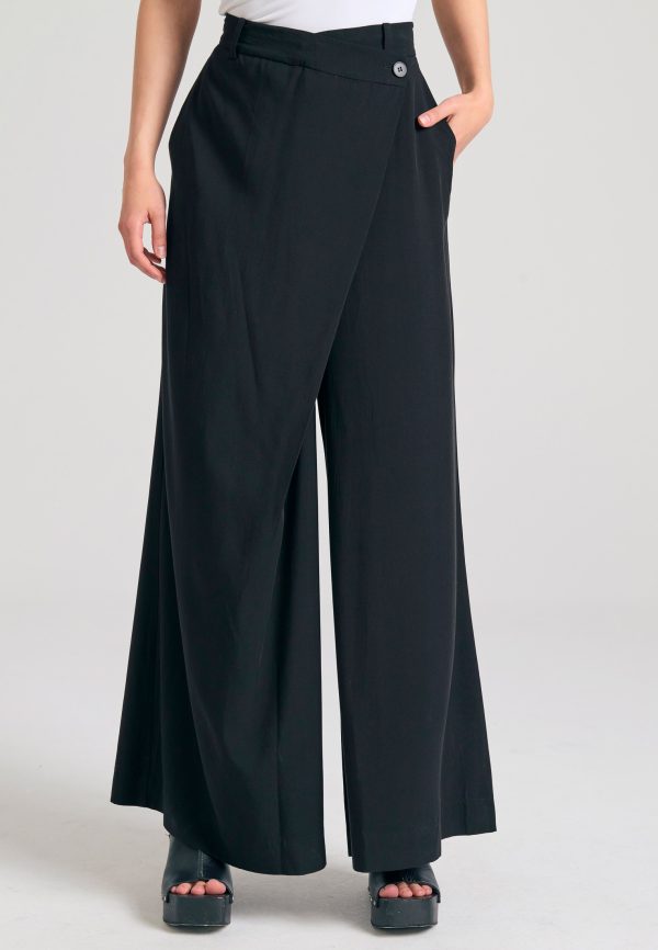 Lyocell blend pants with asymmetrical clasp - Image 2
