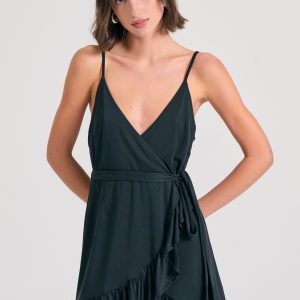 Mini wrapped dress with ruffles