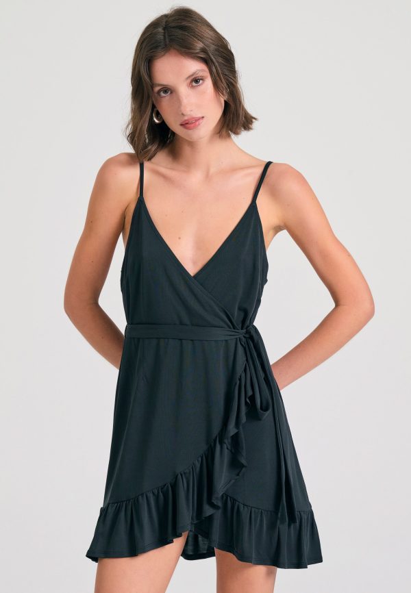 Mini wrapped dress with ruffles