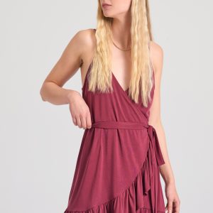 Mini wrapped dress with ruffles