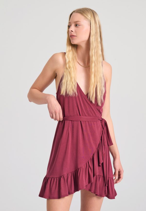 Mini wrapped dress with ruffles