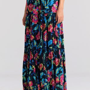 Relaxed fit maxi skirt with embroidery design