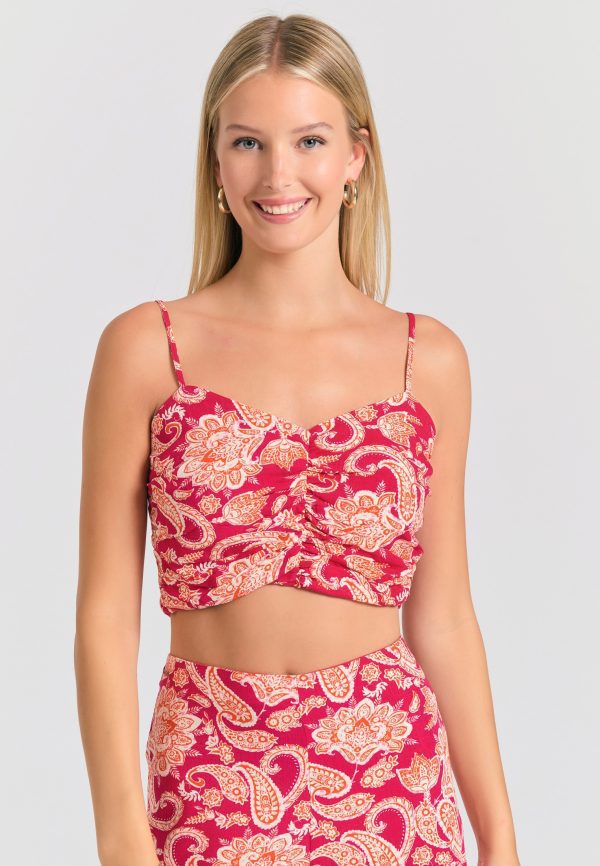 All over printed viscose cropped top - Image 2