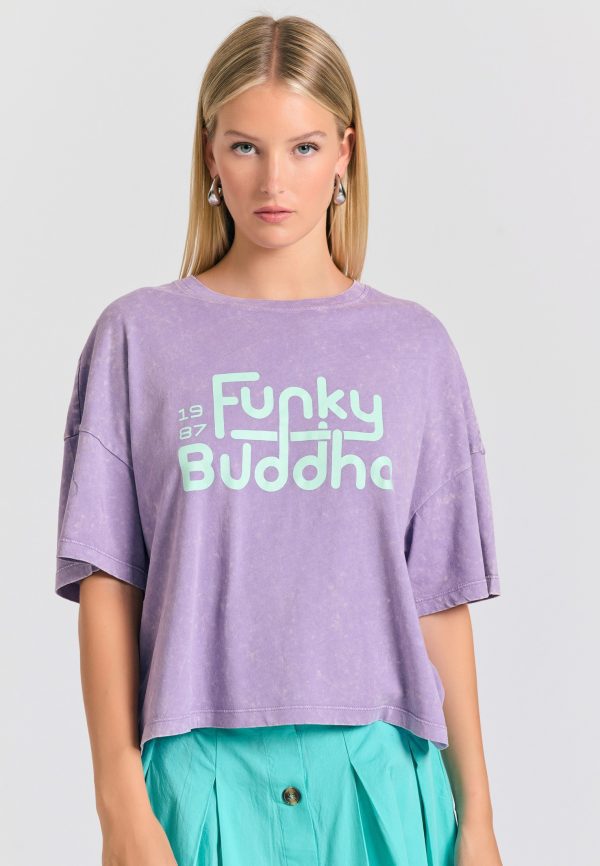 Oversized garment dyed t-shirt with branded print - Image 2