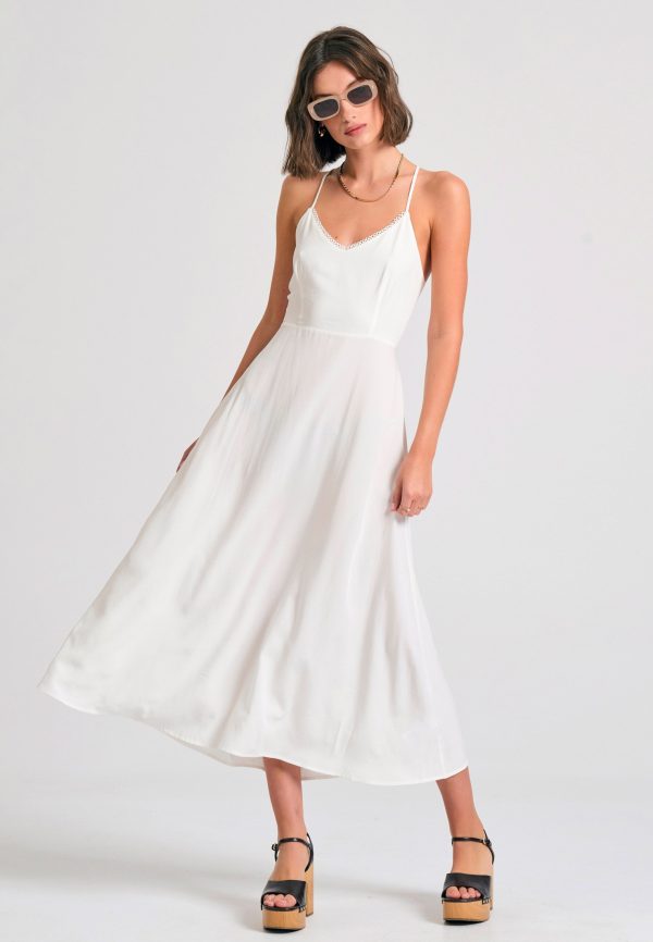 Lyocell blend midi dress with open back - Image 2