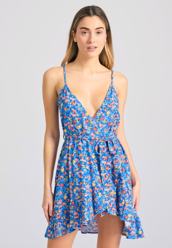 Floral wrapped mini dress with ruffles - Image 3