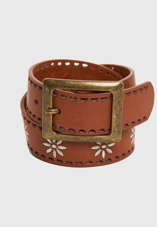 Women's leather blend belt