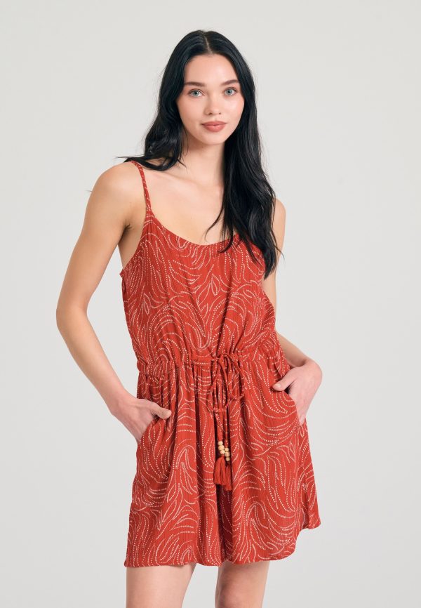 Artificial silk jumpsuit shorts