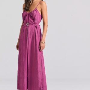 Maxi dress with waist belt