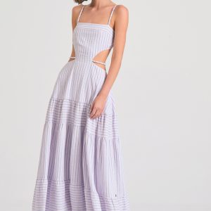Maxi striped dress with cut out details