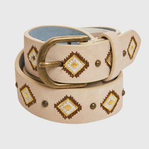 Women's leather blend belt