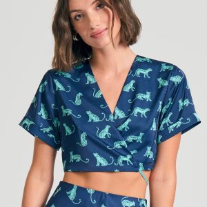 Wrap cropped top with cut out details