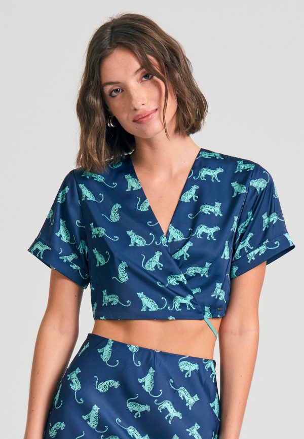 Wrap cropped top with cut out details