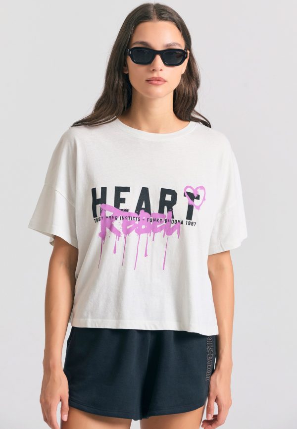 Loose fit women's t-shirt with text artwork print - Image 2