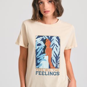 Organic cotton women's t-shirt with print in boho look