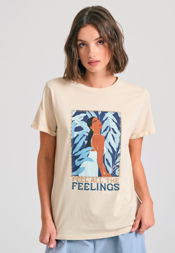 Organic cotton women's t-shirt with print in boho look