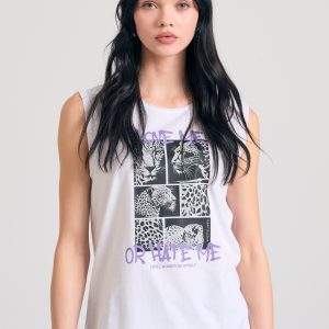 Women's tank top with photographic print