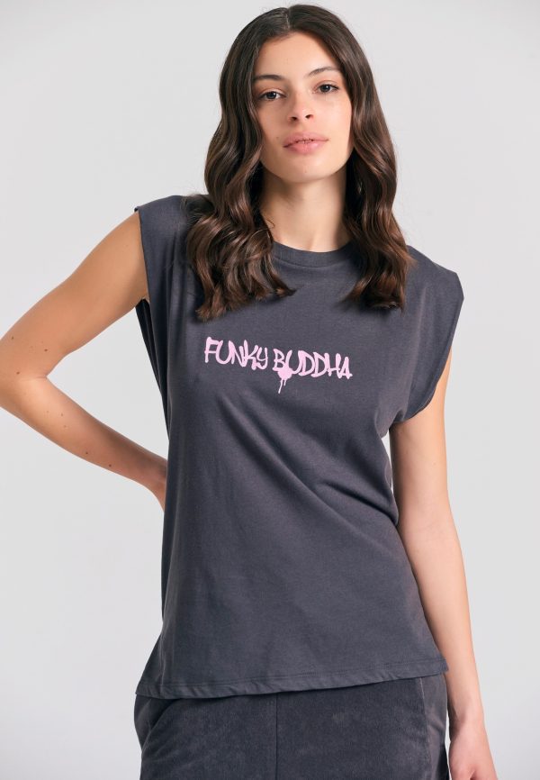 Women's t-shirt with text artwork print on the back