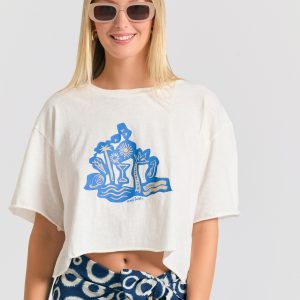 Women's oversized t-shirt with print on the chest